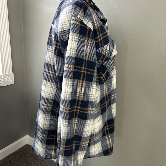 Boston traders men’s XXL polar fleece plaid jacket with quilted lines - Picture 4 of 13